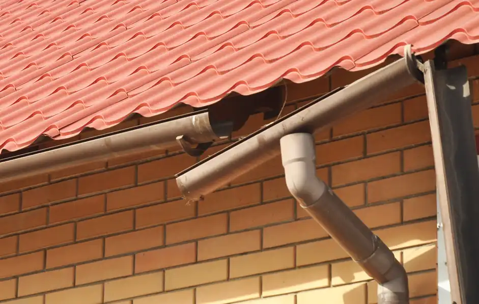 wind damaged gutter