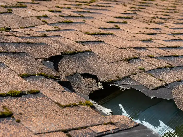storm damaged roof