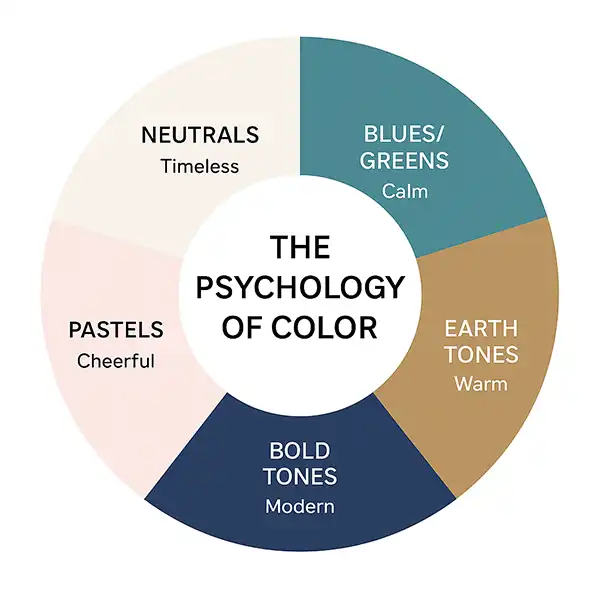 Infographic of siding color families and their associated moods